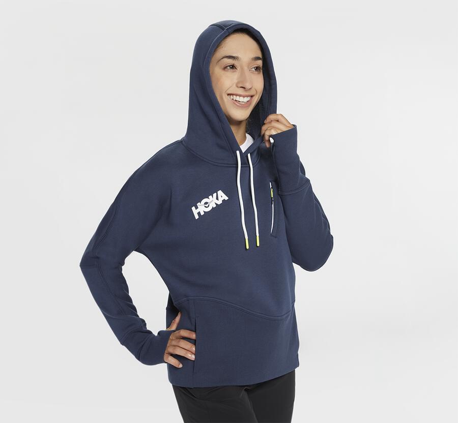 Sudadera Con Capucha Hoka One One Mujer Azul Marino - Performance - DEXL34709